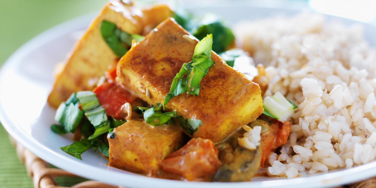 Tofu, Smażone tofu z ryżem