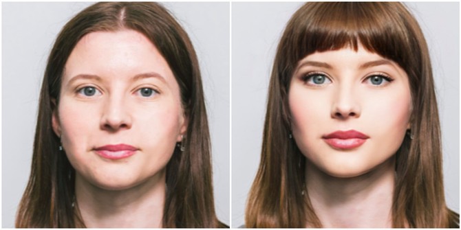 Fotografija pre i posle korišćenja Faceapp