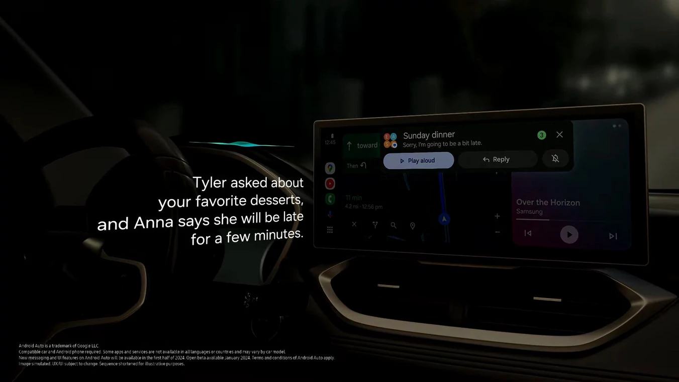 Google zapowiedziało streszczanie wiadomości przez Android Auto na konferencji Galaxy Unpacked