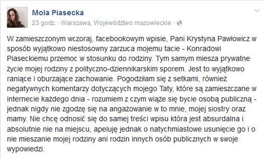 Pawłowicz zaatakowała znanego dziennikarza. Głos zabrała jego córka