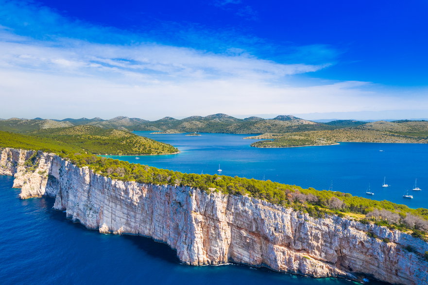 Park Telaščica, klify na wyspie Dugi Otok, Chorwacja