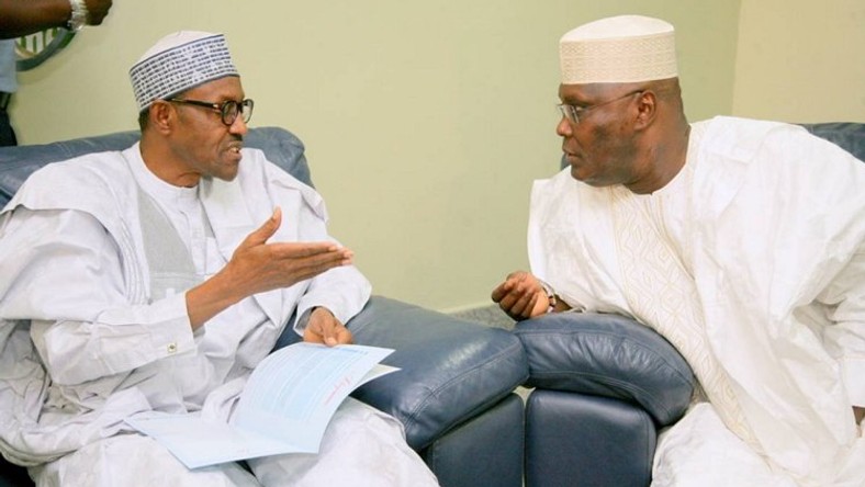 President Muhammadu Buhari with former vice president, Atiku Abubakar