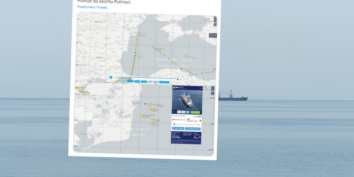 Izraelski statek handlowy Ams1 przełamał rosyjską blokadę na Morzu Czarnym. W tle: zdjęcie ilustracyjne 