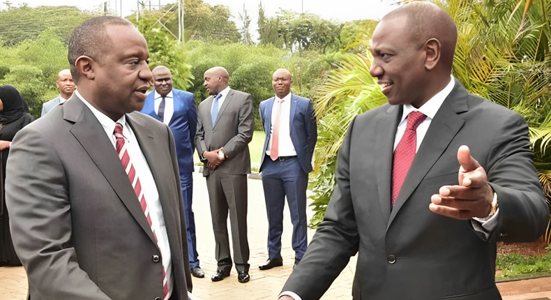 President William Ruto and former Treasury CS Henry Rotich