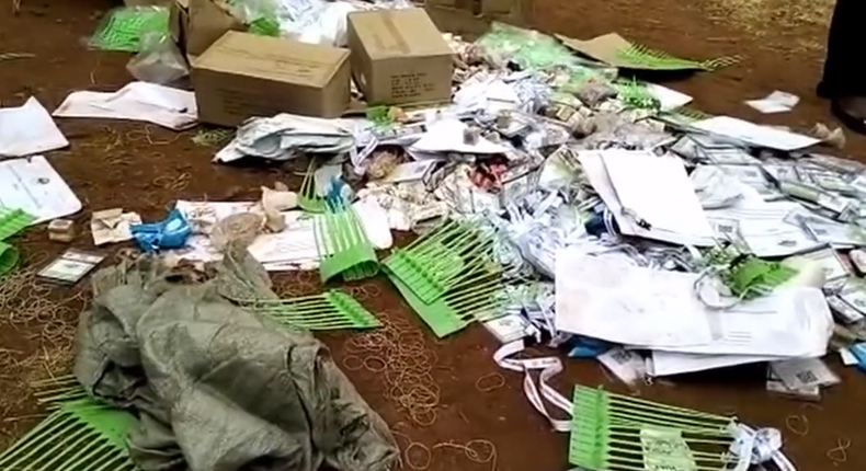 Election materials destroyed by residents in Chuka, Tharaka Nithi county