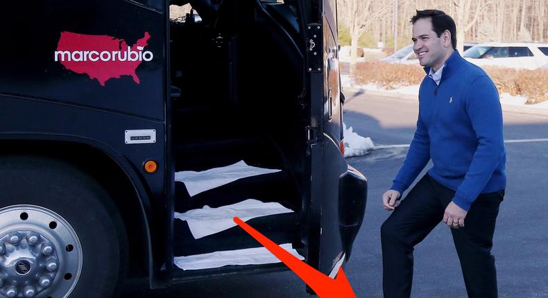 Florida Senator Marco Rubio wearing his infamous boots.