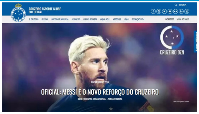 Screen ze strony Cruzeiro (za: globoesporte.globo.com)