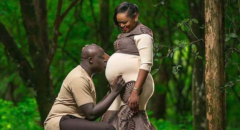 Syombua with Hubby. Syombua Mwele's daughter. Radio Citizen’s presenter introduces her new born for the first time (Photo)