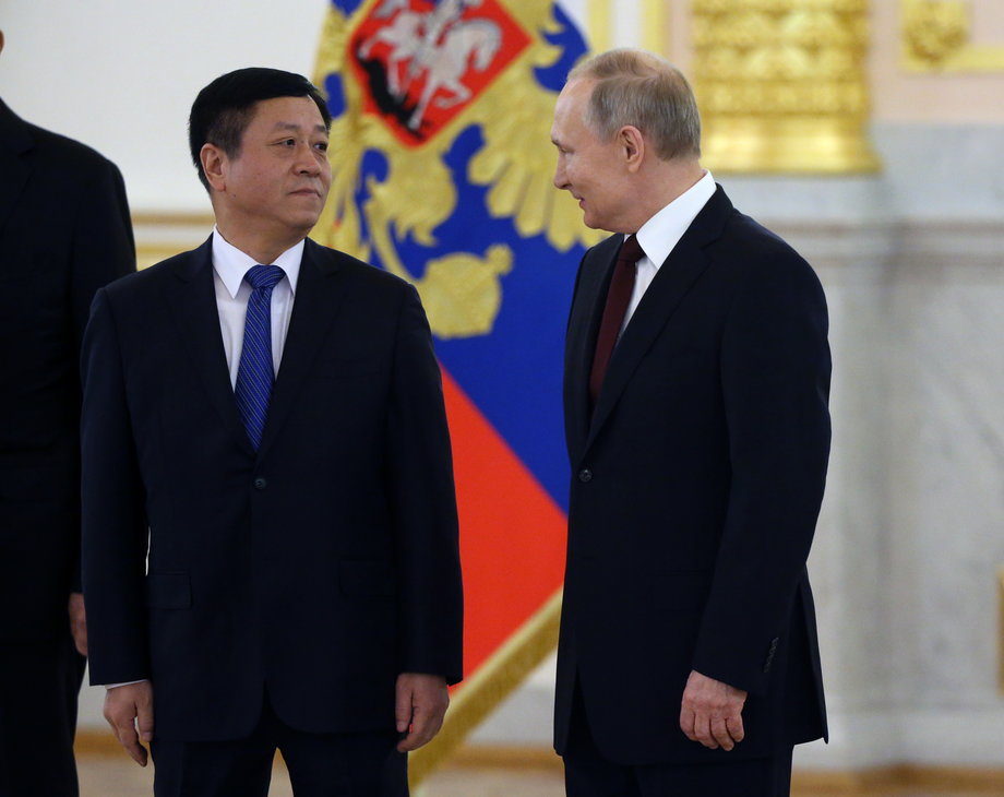 Władimir Putin i Zhang Hanhui w 2020 r.