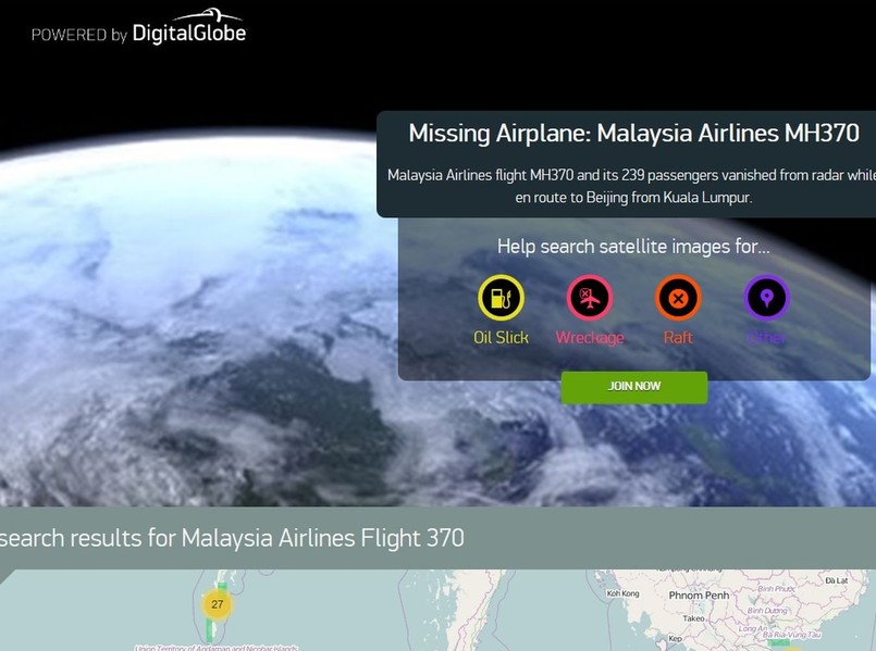 Mapy satelitarne - poszukiwanie zaginionego boeinga