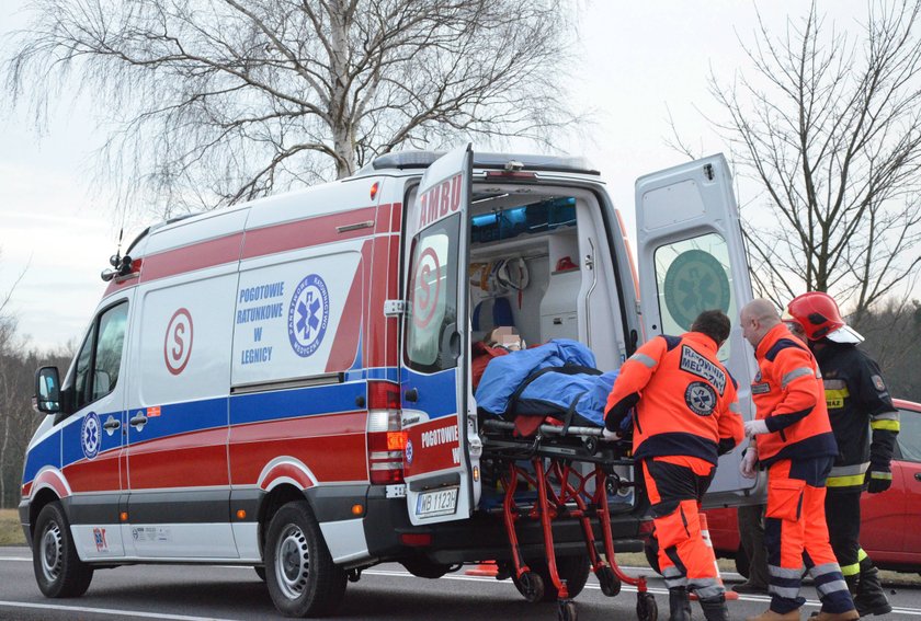 Wypadek pomiędzy Lubinem a Prochowicami