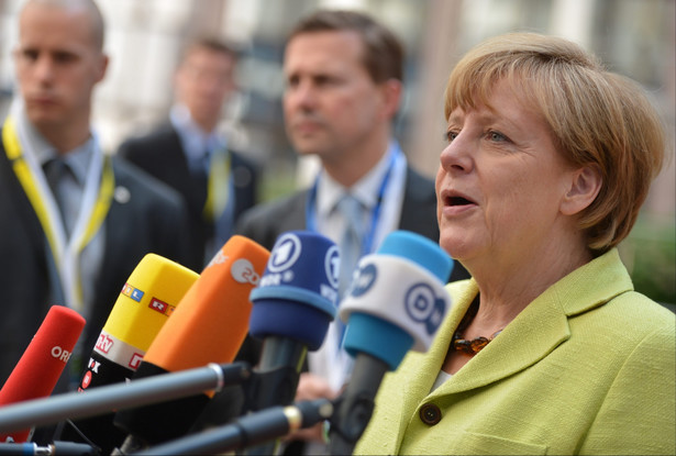 Konferencja Angeli Merkel. Fot. EPA/STEPHANIE LECOCQ D
