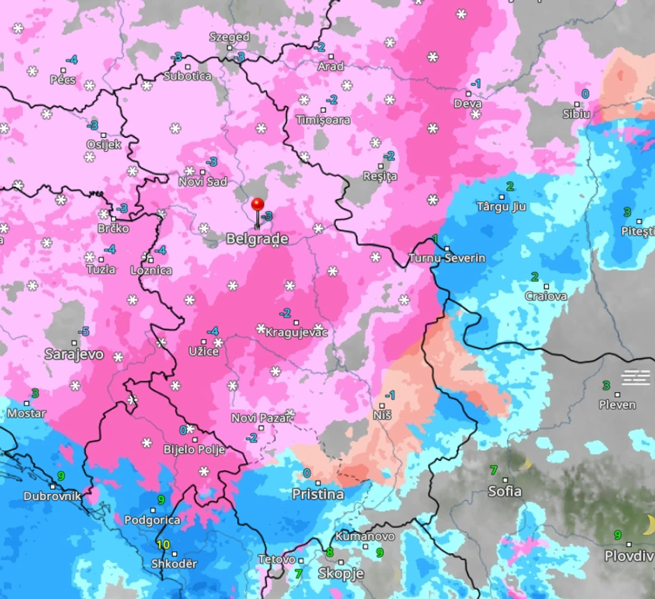 U 19h cela Srbija okovana snegom