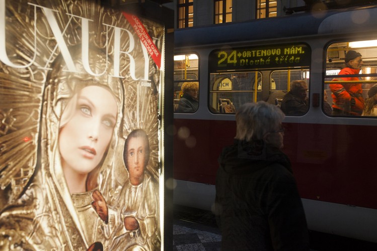 Tramwaj w Pradze, Czechy. 8.01.2013