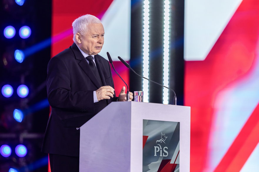 Jarosław Kaczyński na konwencji PiS w Katowicach, 1 października 2023 r.
