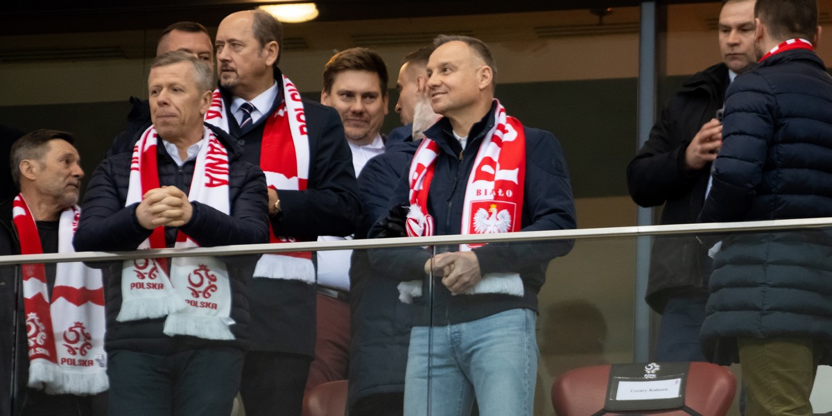 Na trybunach Stadionu Narodowego nie mogło zabraknąć prezydenta Andrzeja Dudy. 