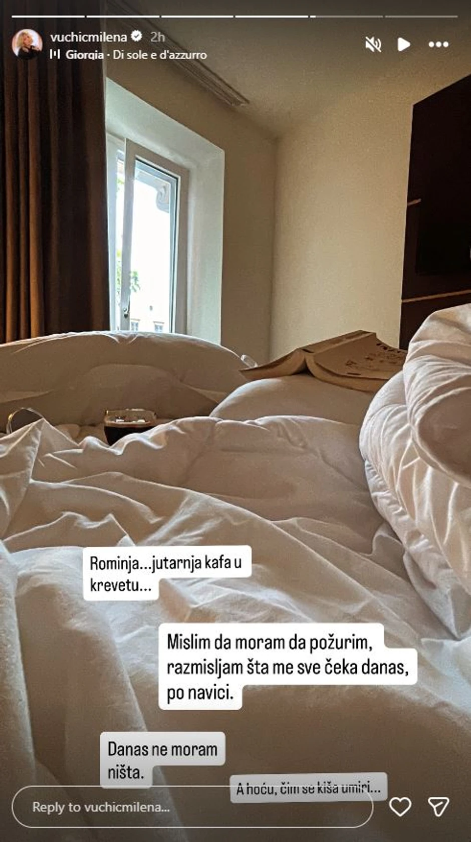 Milena Vučić na odmoru