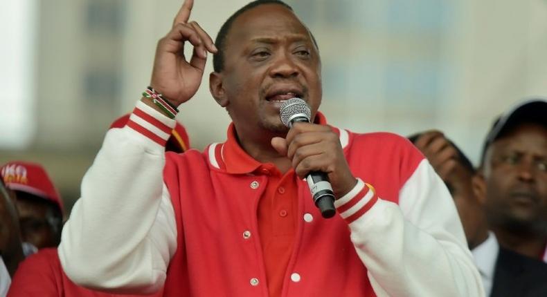 Kenya's President Uhuru Kenyatta campaigns in Nairobi