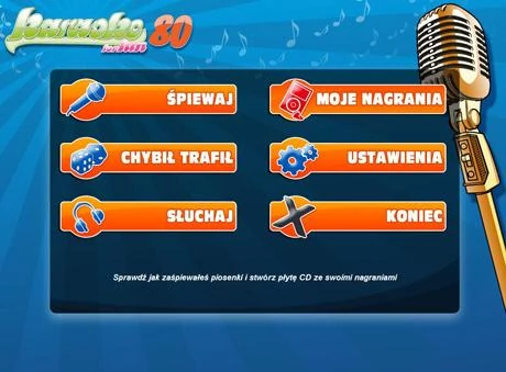 Screen z gry "Karaoke For Fun: 80 Hitów"