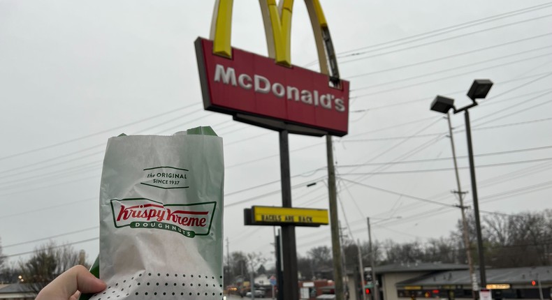 I tried a Krispy Kreme doughnut from a McDonald's restaurant in Louisville, Kentucky.Ben Tobin