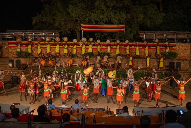 Ndere Troupe entertaining guests at the center