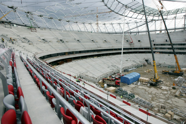 Stadion Narodowy w Warszawie w budowie