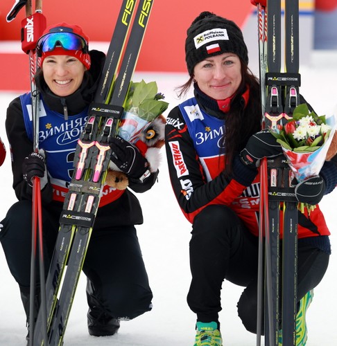 Tak Justyna Kowalczyk i Sylwia Jaśkowiec cieszyły się z medalu w Falun