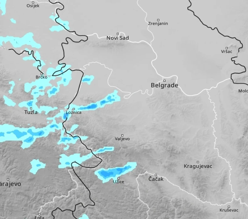 Kretanje kiše sutra u 18 sati