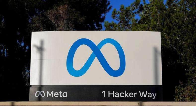 The logo of Meta, which owns Facebook, outside the company's California headquarters.Godofredo A. Vsquez/ AP Photo