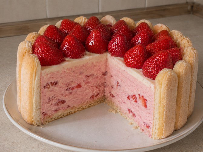 Najbrža torta sa jagodama i piškotama