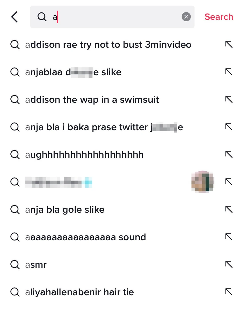 Tiktok pretraga preporuke