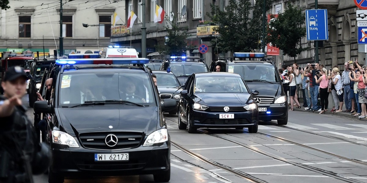 Katowice. Przejazd papieża Franciszka z Krakowa do Częstochowy 