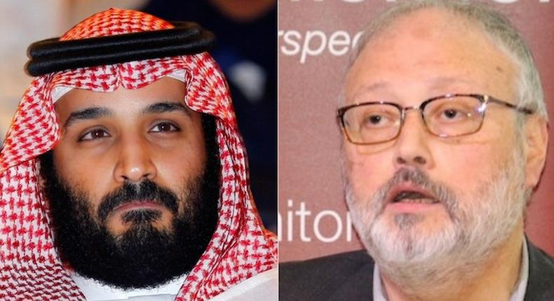 A composite image of Saudi Crown Prince Mohammed bin Salman and Jamal Khashoggi.