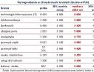 Zarobki w Polsce w 2013 roku według branż i regionów