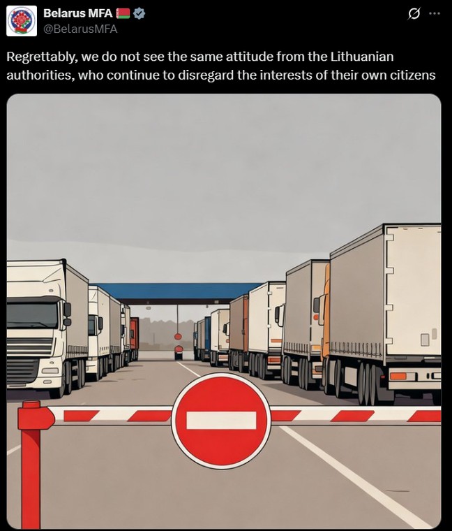 Wpis białoruskiego MSZ o granicy z Litwą.