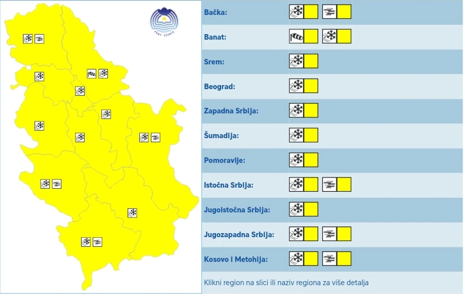 Meteoalarm za subotu