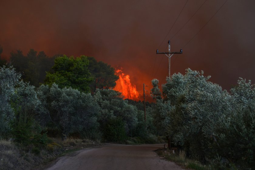 Pożar szaleje na greckiej wyspie Kefalonia