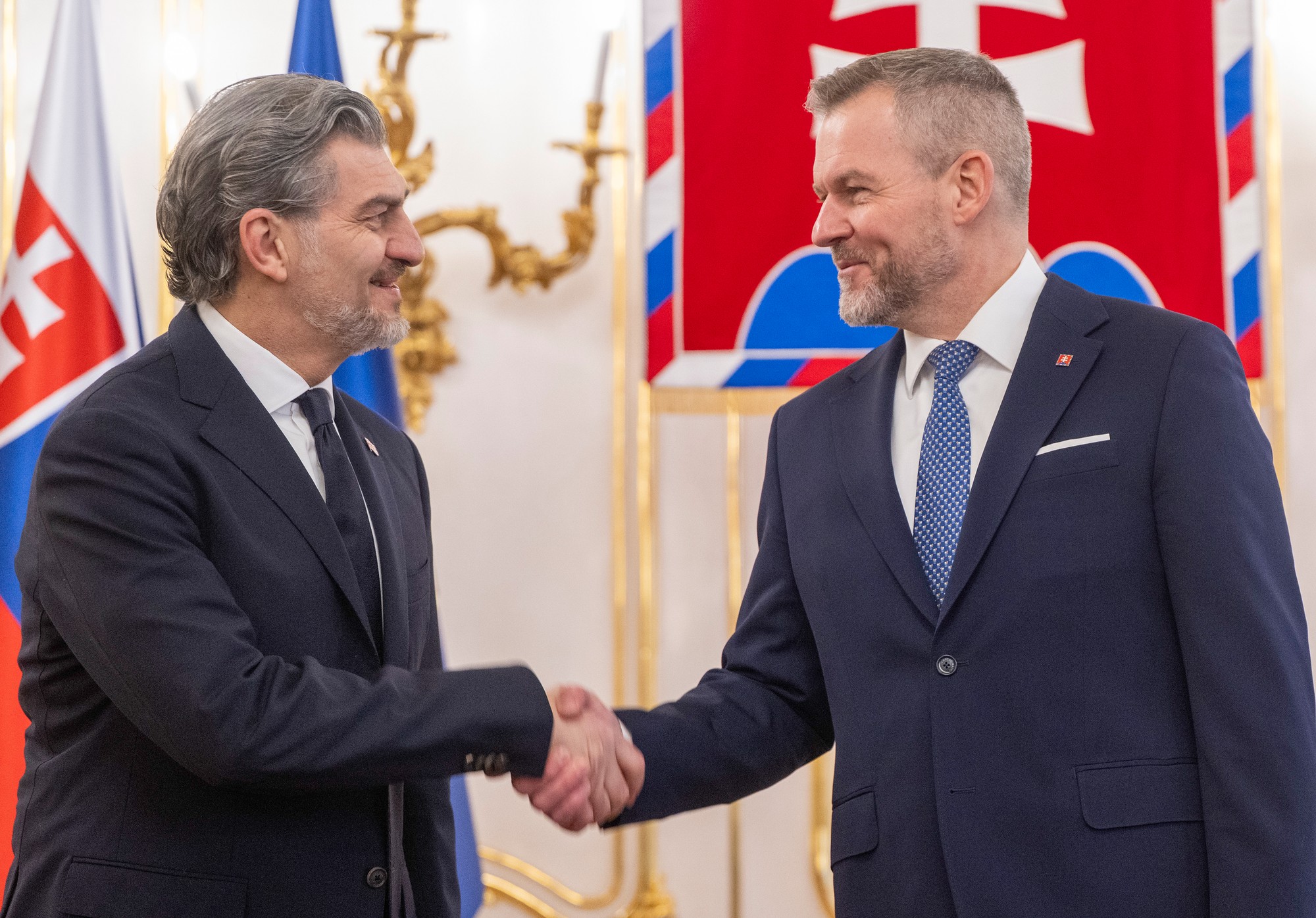 Prezident Gruzínska Michail Kavelašvili a prezident SR Peter Pellegrini.