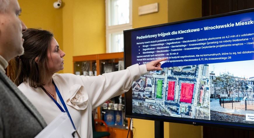 - Ponad 90% kamienic na Kleczkowie to budynki wspólnotowe. Na komunalnych, które tu są, też działamy mówi Monika Tendaj-Bielawska, prezes Wrocławskich Mieszkań.