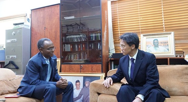 Mr. Nasir el-Rufai meeting Chinese Ambassador H.E. Gu Xiaojie