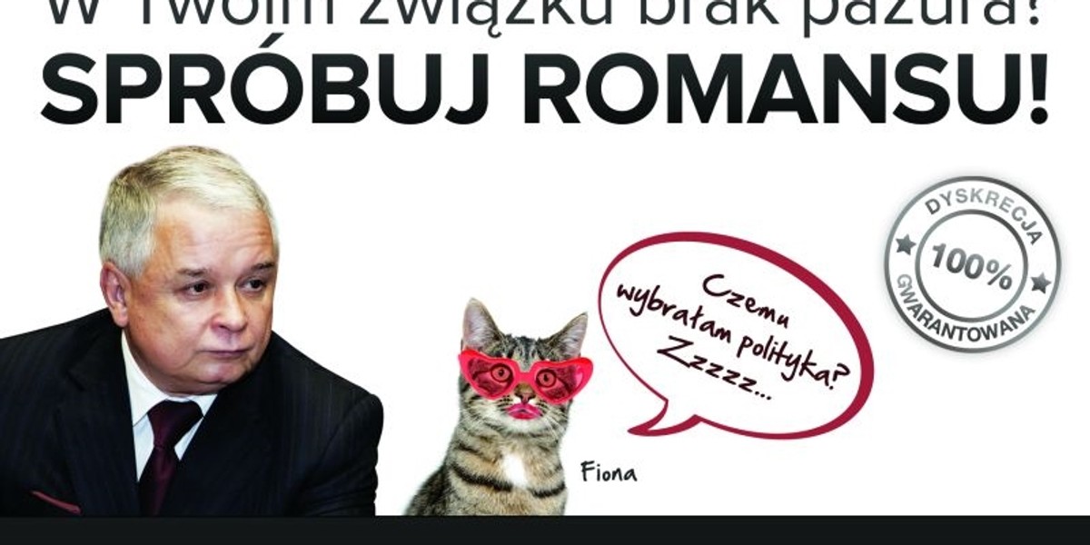 Baner reklamowy z Jarosławem Kaczyńskim