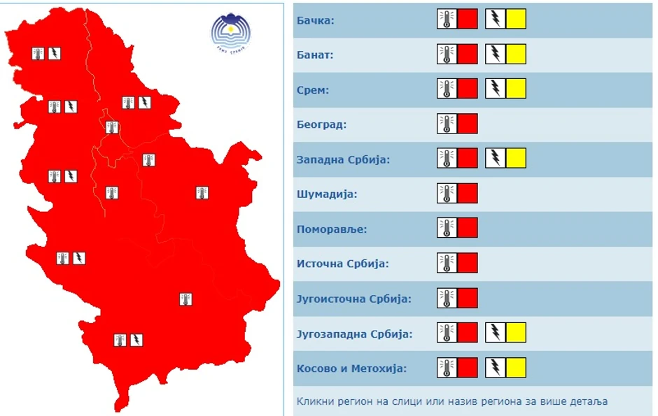 Meteoalarm za danas