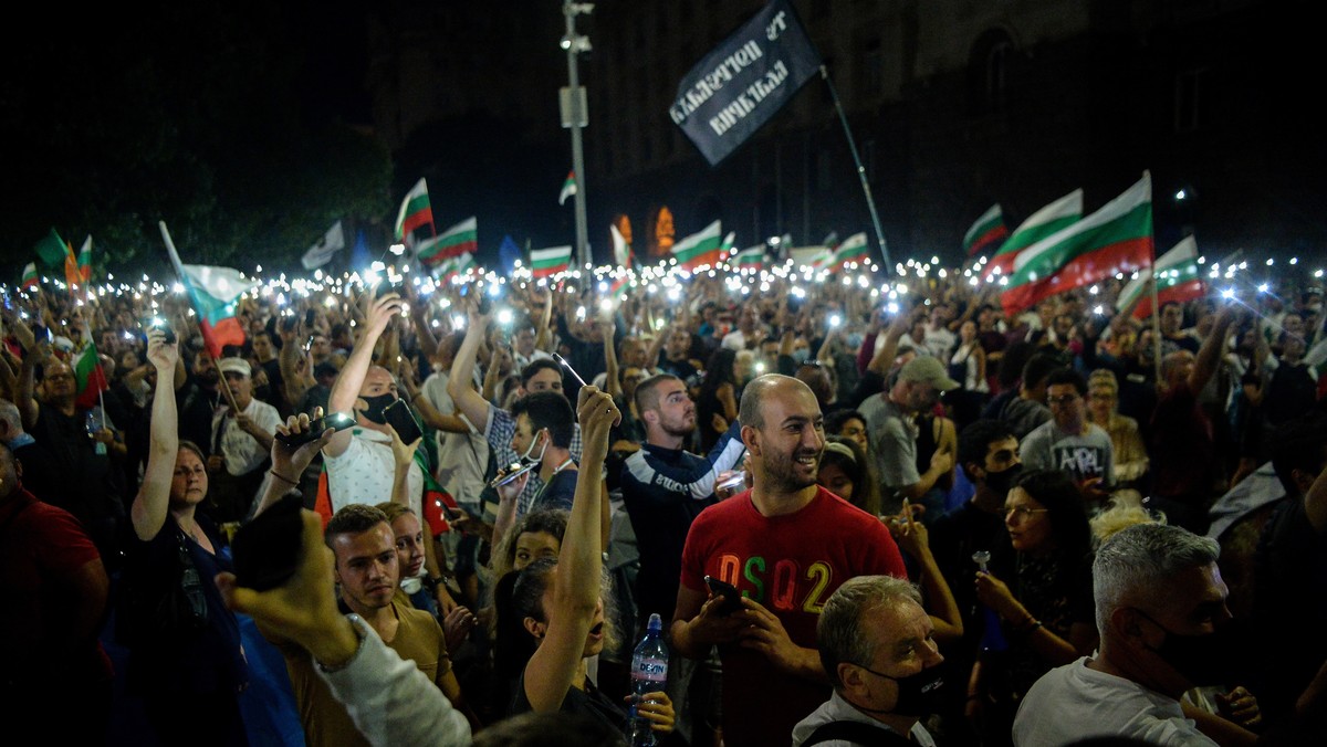 Antyrządowe protesty w Sofii w Bułgarii