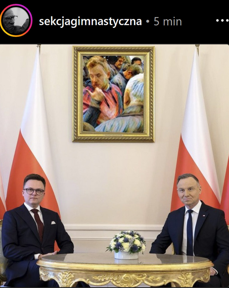Mem o spotkaniu Andrzeja Dudy i Szymona Hołowni