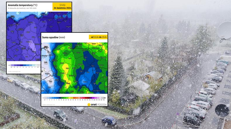 Do Polski mkną intensywne opady deszczu i śniegu. Zrobi się też jeszcze zimniej (mapy: meteologix.com)