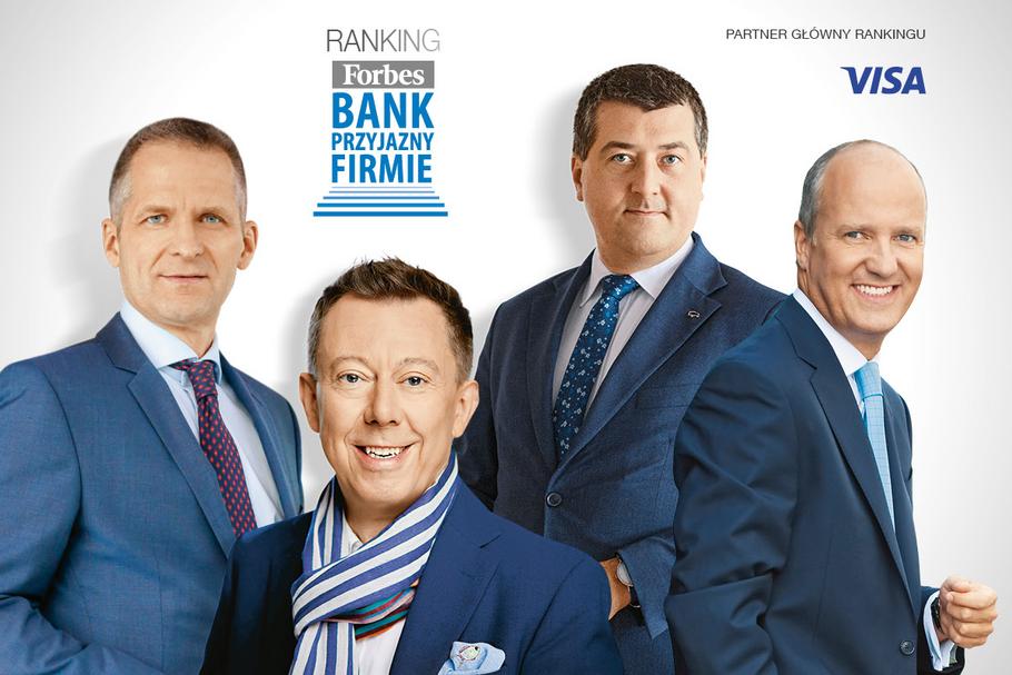 Ranking Bank Przyjazny Firmie. Od lewej: Michał Gajewski - Santander Bank Polska, Przemysław Gdański - Bank BNP Paribas, Leszek Skiba - Bank Pekao SA i Joao Bras Jorge - Bank Millennium.