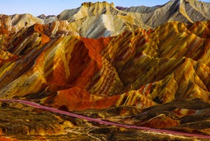 Landscape of Danxia, Zhangye, Gansu Province, China