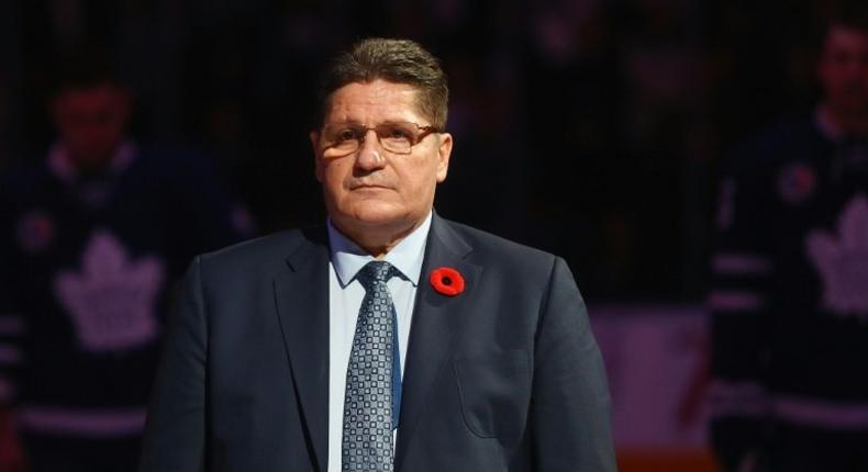 Sergei Makarov is honored for his induction into the Hockey Hall of Fame prior to the game between the Toronto Maple Leafs and the Philadelphia Flyers, at the Air Canada Centre in Toronto, on November 11, 2016