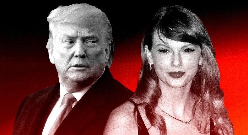 Legal experts said Taylor Swift can sue Donald Trump over the former president sharing images of a bogus endorsement from the pop star. But it's not clear a lawsuit would be successful.Getty images, Tyler Le/BI