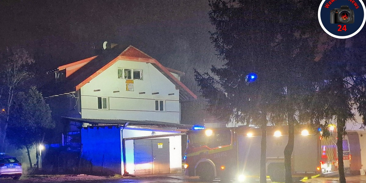 Łomianki. Pożar domu i podejrzenie próby morderstwa.